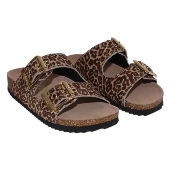 COLOR OF CALIFORNIA Sandalo doppia fascia in cavallino BIO502-PE25