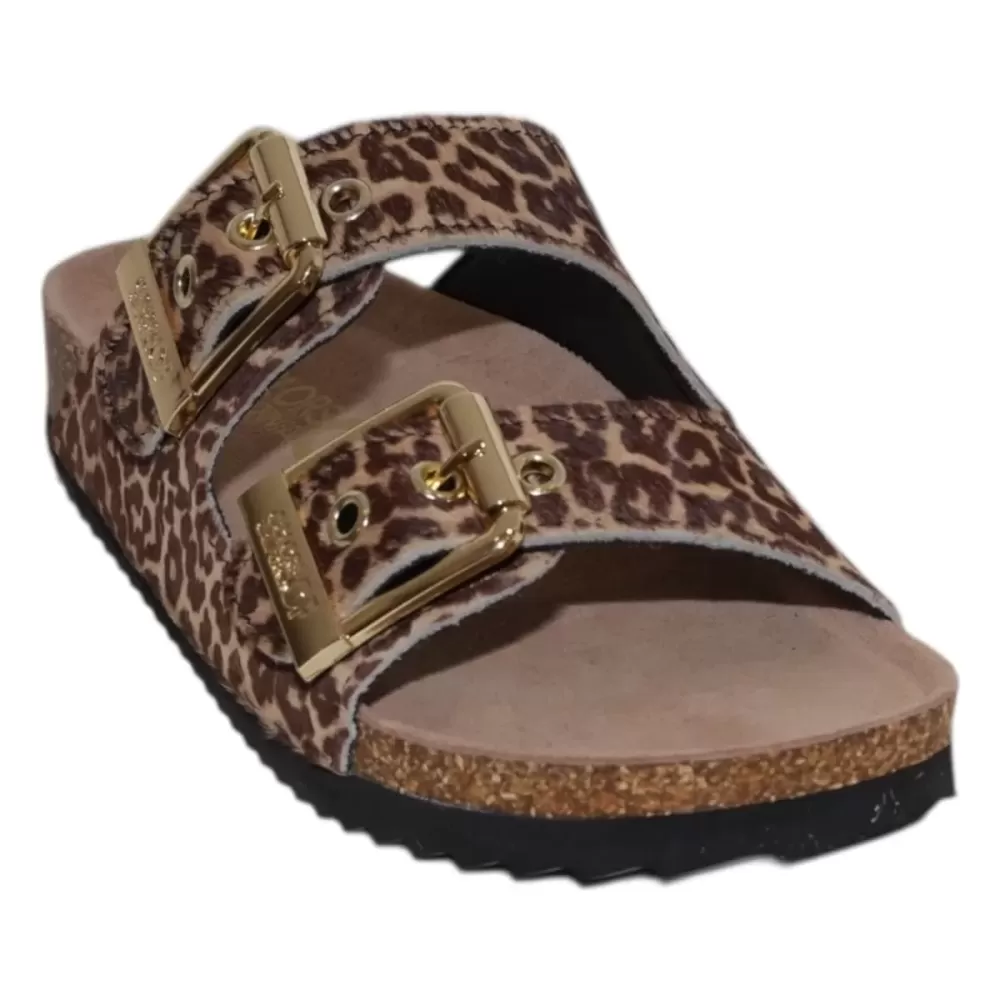 COLOR OF CALIFORNIA Sandalo doppia fascia in cavallino BIO502-PE25