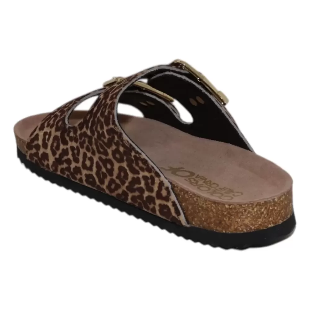 COLOR OF CALIFORNIA Sandalo doppia fascia in cavallino BIO502-PE25