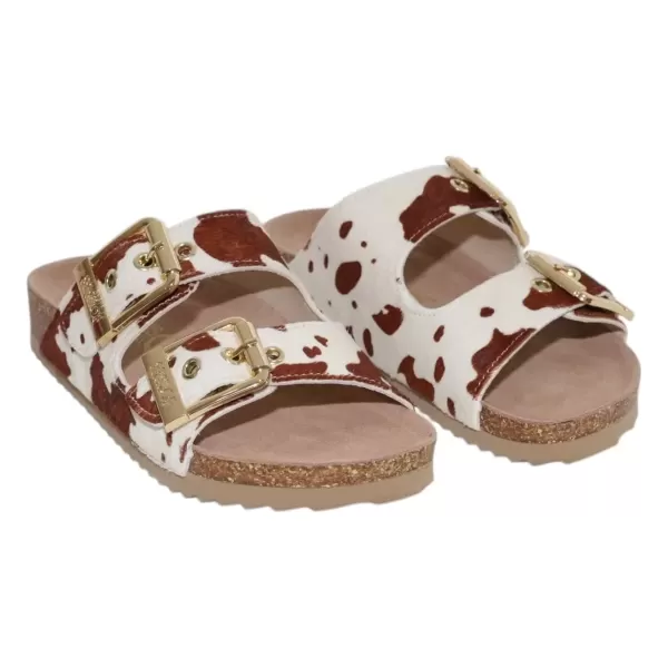 COLOR OF CALIFORINA Sandalo doppia fascia in cavallino BI0502-PE25