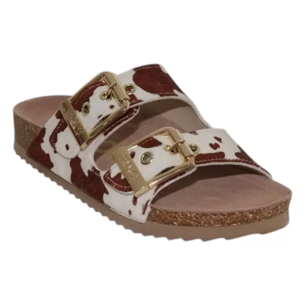 COLOR OF CALIFORINA Sandalo doppia fascia in cavallino BI0502-PE25