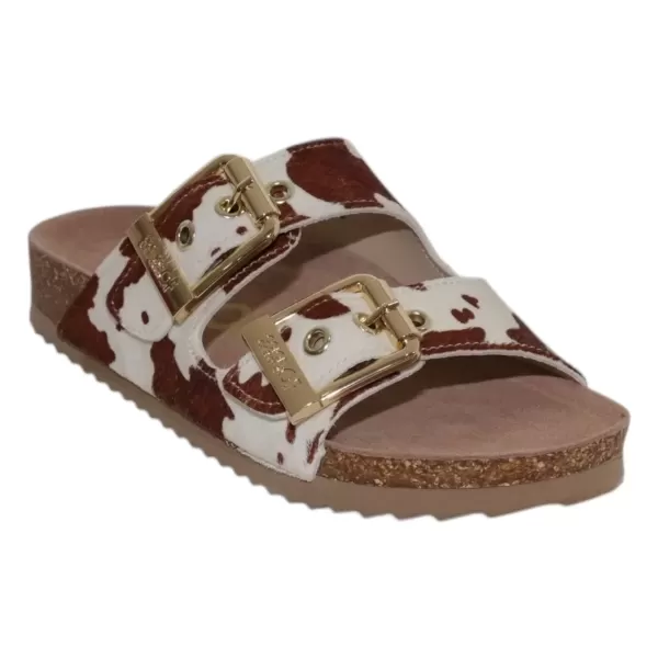 COLOR OF CALIFORINA Sandalo doppia fascia in cavallino BI0502-PE25