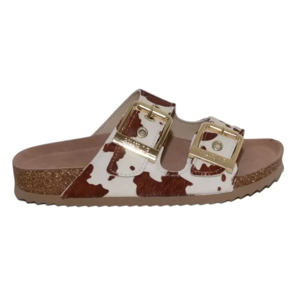 COLOR OF CALIFORINA Sandalo doppia fascia in cavallino BI0502-PE25