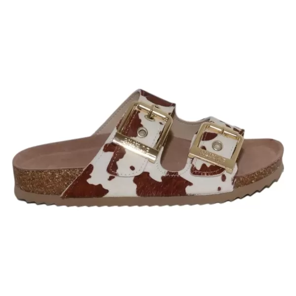 COLOR OF CALIFORINA Sandalo doppia fascia in cavallino BI0502-PE25