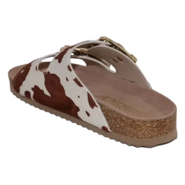 COLOR OF CALIFORINA Sandalo doppia fascia in cavallino BI0502-PE25